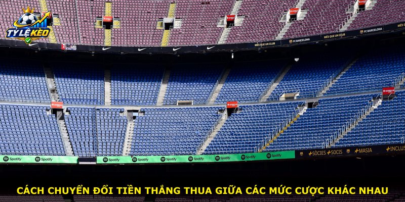 Cách chuyển đổi tiền thắng thua giữa các mức cược khác nhau