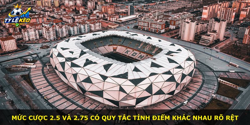 Mức cược 2.5 và 2.75 có quy tắc tính điểm khác nhau rõ rệt