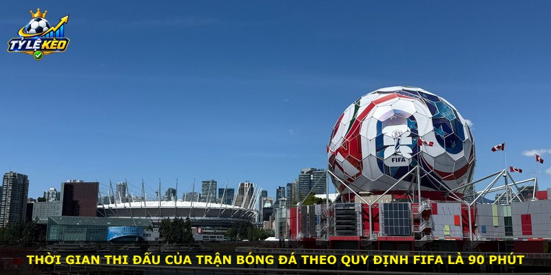 Thời gian thi đấu của trận bóng đá theo quy định FIFA là 90 phút